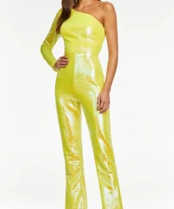 Ashley Lauren - 11110 One Shoulder Sequin Jumpsuit
