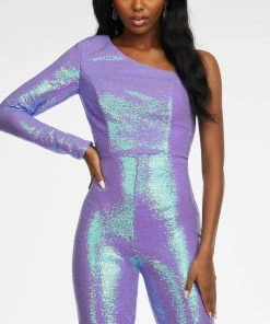 Ashley Lauren - 11110 One Shoulder Sequin Jumpsuit