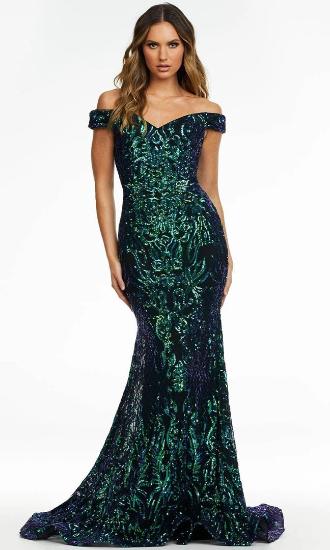 Ashley Lauren - 11112 Off Shoulder Sequin Gown 6 Ashley Lauren - 11112 Off Shoulder Sequin Gown
