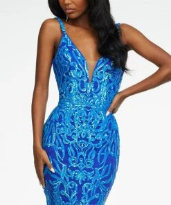 Ashley Lauren - 11113 Sequin Motif Long Gown