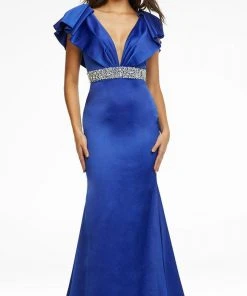 Ashley Lauren - 11130 Ruffled V-Neck Trumpet Gown 11 Ashley Lauren - 11130 Ruffled V-Neck Trumpet Gown
