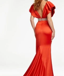 Ashley Lauren - 11130 Ruffled V-Neck Trumpet Gown 9 Ashley Lauren - 11130 Ruffled V-Neck Trumpet Gown