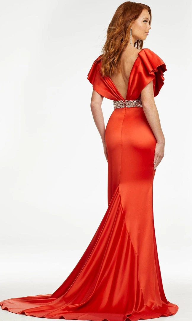 Ashley Lauren - 11130 Ruffled V-Neck Trumpet Gown 4 Ashley Lauren - 11130 Ruffled V-Neck Trumpet Gown