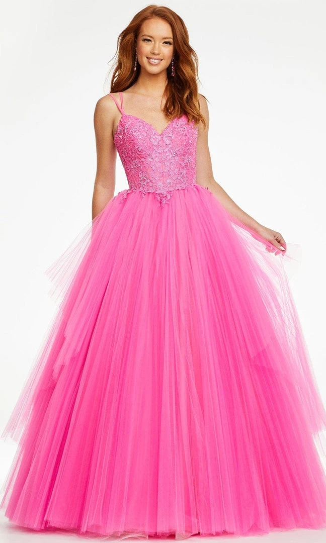 Ashley Lauren - 11146 Embroidered V-Neck Tulle Ballgown 3 Ashley Lauren - 11146 Embroidered V-Neck Tulle Ballgown