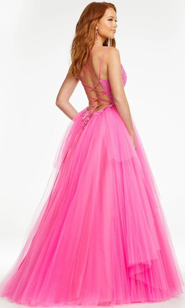 Ashley Lauren - 11146 Embroidered V-Neck Tulle Ballgown 4 Ashley Lauren - 11146 Embroidered V-Neck Tulle Ballgown