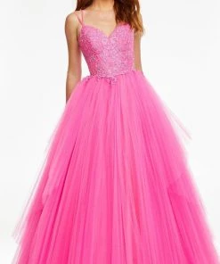 Ashley Lauren - 11146 Embroidered V-Neck Tulle Ballgown 8 Ashley Lauren - 11146 Embroidered V-Neck Tulle Ballgown