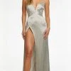 Ashley Lauren - 11156 Beaded Plunging Gown With Slit 2 Ashley Lauren - 11156 Beaded Plunging Gown With Slit