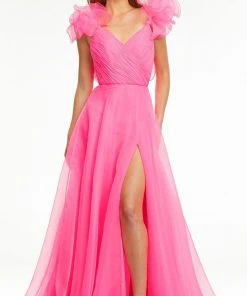 Ashley Lauren - 11166 Ruffled V-Neck A-Line Gown