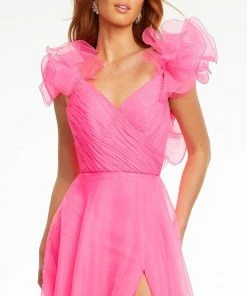 Ashley Lauren - 11166 Ruffled V-Neck A-Line Gown 12 Ashley Lauren - 11166 Ruffled V-Neck A-Line Gown