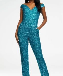 Ashley Lauren - 11175 Off Shoulder Sequin Jumpsuit 28 Ashley Lauren - 11175 Off Shoulder Sequin Jumpsuit