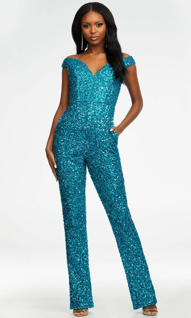 Ashley Lauren - 11175 Off Shoulder Sequin Jumpsuit 15 Ashley Lauren - 11175 Off Shoulder Sequin Jumpsuit