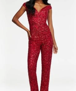 Ashley Lauren - 11175 Off Shoulder Sequin Jumpsuit 25 Ashley Lauren - 11175 Off Shoulder Sequin Jumpsuit