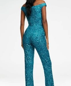 Ashley Lauren - 11175 Off Shoulder Sequin Jumpsuit 29 Ashley Lauren - 11175 Off Shoulder Sequin Jumpsuit