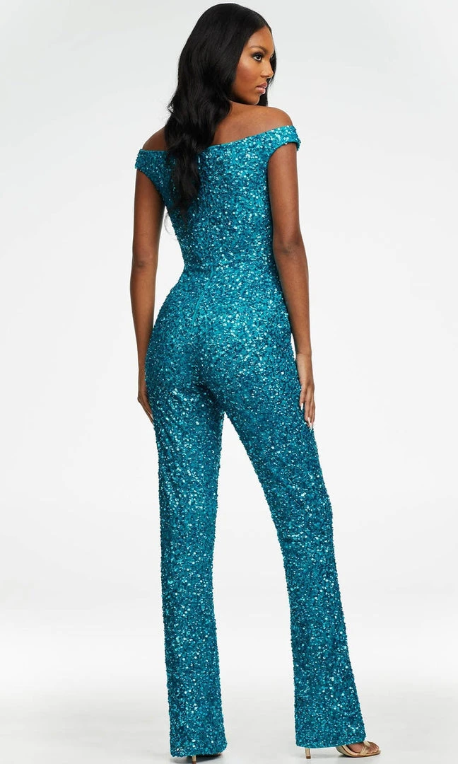 Ashley Lauren - 11175 Off Shoulder Sequin Jumpsuit 16 Ashley Lauren - 11175 Off Shoulder Sequin Jumpsuit