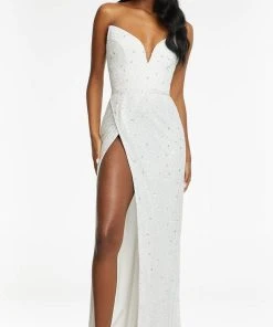 Ashley Lauren - 11188 Beaded High Slit Gown