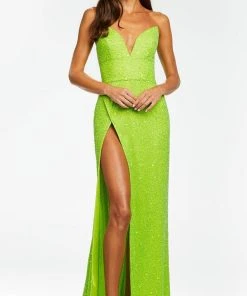 Ashley Lauren - 11188 Beaded High Slit Gown