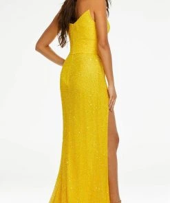 Ashley Lauren - 11188 Beaded High Slit Gown