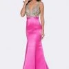 Ashley Lauren - 1149 Deep V-Neck Beaded Evening Dress
