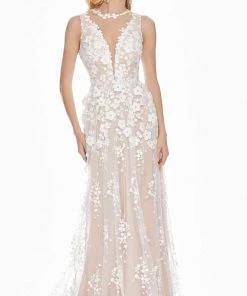 Ashley Lauren - 1392 Embroidered Organza A-line Dress