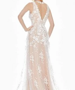 Ashley Lauren - 1392 Embroidered Organza A-line Dress