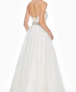 Ashley Lauren - 1402 Embroidered Halter Tulle Ballgown
