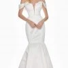Ashley Lauren - 1410 Draped Plunging Off Shoulder Mermaid Gown 1 Ashley Lauren - 1410 Draped Plunging Off Shoulder Mermaid Gown