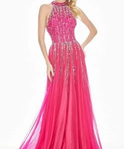 Ashley Lauren - 1426 Sequin Embellished High Halter Gown