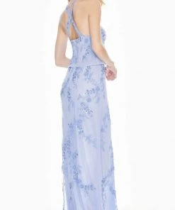 Ashley Lauren - 1427 Sequined Blouson Bodice High Slit Gown 9 Ashley Lauren - 1427 Sequined Blouson Bodice High Slit Gown