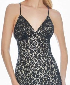 Ashley Lauren - 1430 Sequined Lace Long Sheath Gown