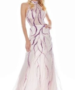 Ashley Lauren - 1437 Sequin Embellished High Halter Dress