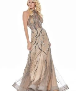 Ashley Lauren - 1437 Sequin Embellished High Halter Dress 11 Ashley Lauren - 1437 Sequin Embellished High Halter Dress