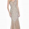Ashley Lauren - 1455 Embellished Scoop Trumpet Dress With Train 1 Ashley Lauren - 1455 Embellished Scoop Trumpet Dress With Train