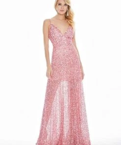 Ashley Lauren - 1459 Sparkly Beads And Sequins Sheer Evening Dress