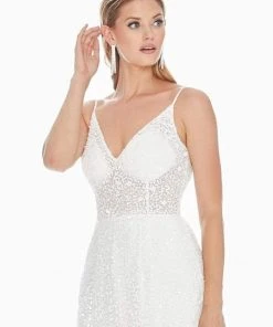Ashley Lauren - 1459 Sparkly Beads And Sequins Sheer Evening Dress