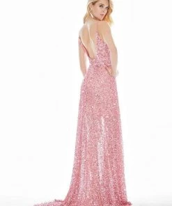 Ashley Lauren - 1459 Sparkly Beads And Sequins Sheer Evening Dress