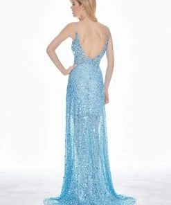 Ashley Lauren - 1459 Sparkly Beads And Sequins Sheer Evening Dress