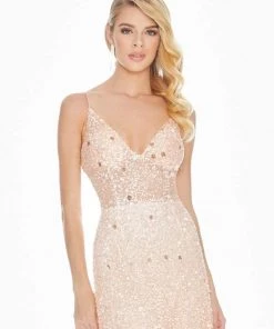 Ashley Lauren - 1459 Sparkly Beads And Sequins Sheer Evening Dress