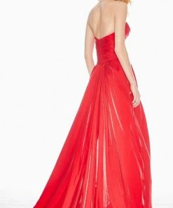 Ashley Lauren - 1470 Pleated Sweetheart A-line Dress With Slit