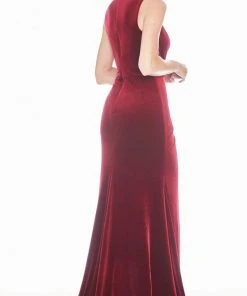 Ashley Lauren - 1494 Faux Wrap High Slit Velvet Gown 9 Ashley Lauren - 1494 Faux Wrap High Slit Velvet Gown