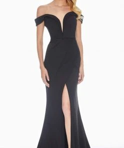 Ashley Lauren - 1497 Off-Shoulder Evening Dress With Slit