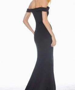 Ashley Lauren - 1497 Off-Shoulder Evening Dress With Slit