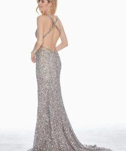 Ashley Lauren - 1561 Sequined Crisscross Strapped Sheath Gown 11 Ashley Lauren - 1561 Sequined Crisscross Strapped Sheath Gown