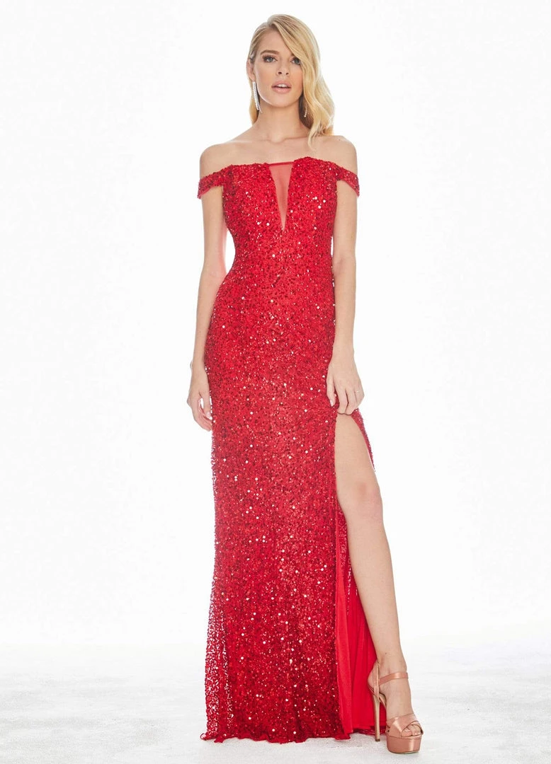 Ashley Lauren - 1562 Beaded Off-Shoulder Gown With Slit 5 Ashley Lauren - 1562 Beaded Off-Shoulder Gown With Slit
