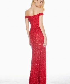 Ashley Lauren - 1562 Beaded Off-Shoulder Gown With Slit 9 Ashley Lauren - 1562 Beaded Off-Shoulder Gown With Slit