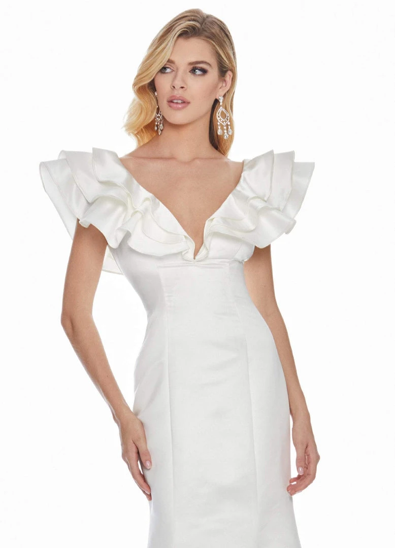 Ashley Lauren - 1566 Ruffled Cap Sleeve Plunging V-Neck Gown 5 Ashley Lauren - 1566 Ruffled Cap Sleeve Plunging V-Neck Gown