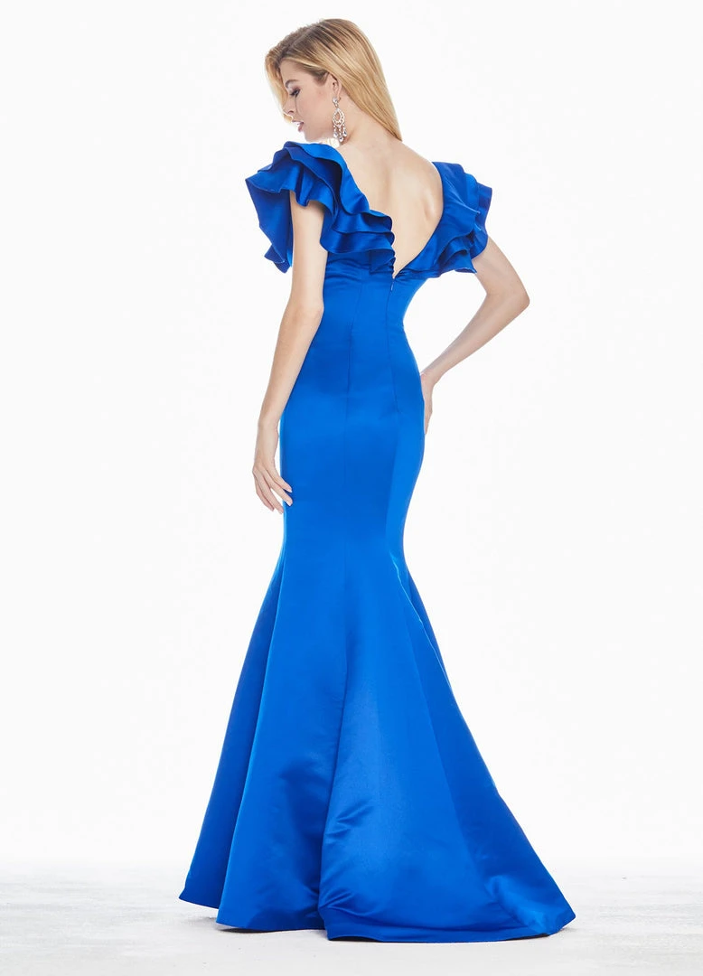Ashley Lauren - 1566 Ruffled Cap Sleeve Plunging V-Neck Gown 7 Ashley Lauren - 1566 Ruffled Cap Sleeve Plunging V-Neck Gown