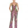 Ashley Lauren - 1726 Allover Sequin Sleeveless V Neck Jumpsuit 1 Ashley Lauren - 1726 Allover Sequin Sleeveless V Neck Jumpsuit