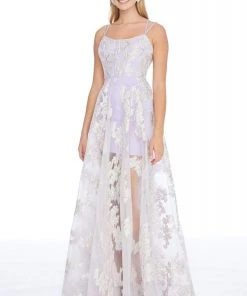 Ashley Lauren - 1760 Scoop Neck Organza A-line Dress