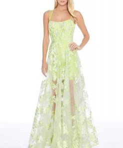 Ashley Lauren - 1760 Scoop Neck Organza A-line Dress 8 Ashley Lauren - 1760 Scoop Neck Organza A-line Dress