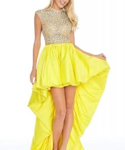 Ashley Lauren - 1787 Crystal Beaded High Neck A-line Dress